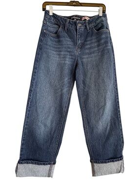 BCBG Women’s Mid-rise Cuffed Straight Leg Rolled Cuff Jeans Size 3/26